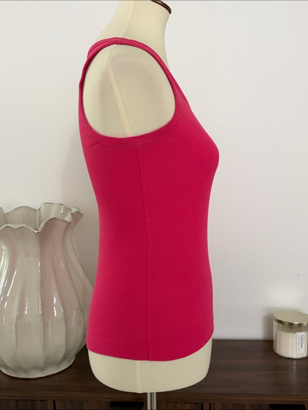 COS Hot Pink Ribbed Tank Top - Picture 5 of 9